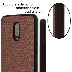 Lilware Canvas Z Rubberized Texture Plastic Phone Case for OnePlus 6T. Brown