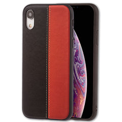 Lilware Bicolor PU Leather Phone Case for Apple iPhone XR. Red / Black