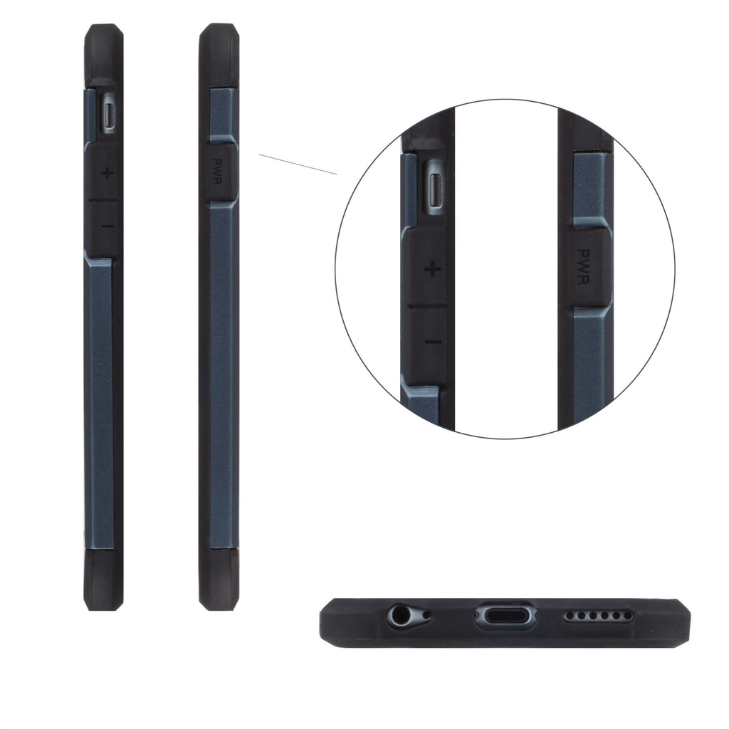 Lilware Angular Armor Hartplastik Robuste Dual Layer Hülle für Apple iPhone 6 6S. Dunkelsilber/Schwarz