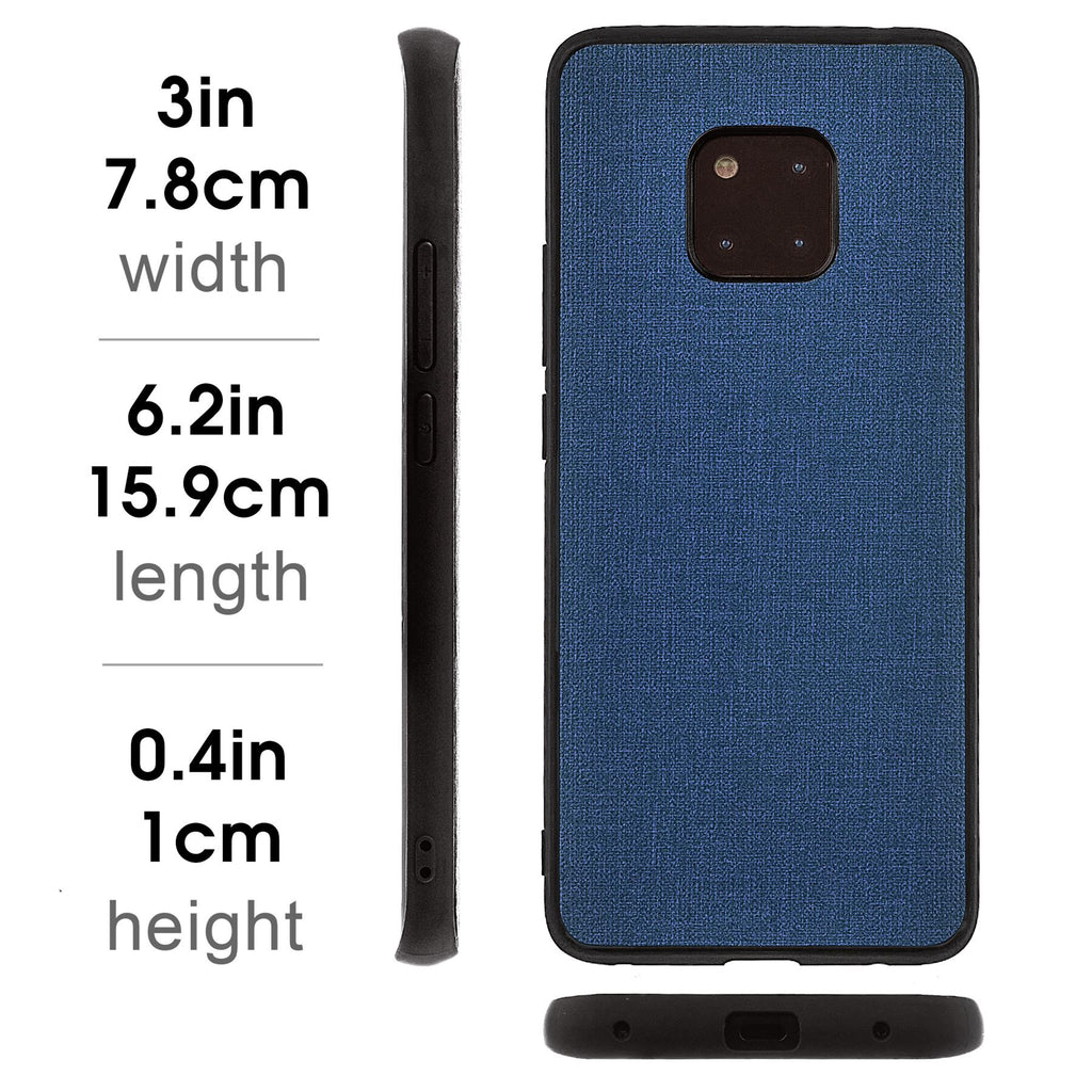 Lilware Canvas Rubberized Texture Plastic Phone Case Compatible with Huawei Mate 20 Pro. Dark Blue