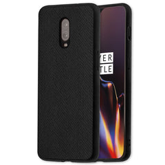 Lilware Canvas Z Handyhülle aus gummiertem Kunststoff mit Textur für OnePlus 6T. Schwarz