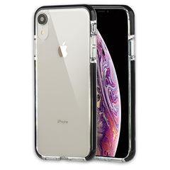 Xcessor Clear Hybrid TPU-Telefonhülle für Apple iPhone XR. Mit stoßdämpfender innerer Gummischicht an den Kanten. Klar / Schwarz