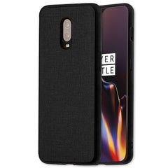 Lilware Canvas Rubberized Texture Plastic Phone Case for OnePlus 6T. Black