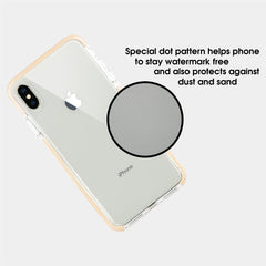 Xcessor Clear Hybrid TPU Phone Case for Apple iPhone XS Max. With Shock Absorbing Inner Rubber Layer on the Edges. Clear / Pastel Peach