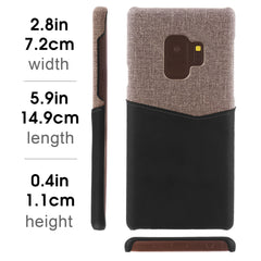 Lilware Card Wallet Kunststoff-Telefonhülle für Samsung Galaxy S9. Stofftextur und PU-Leder-Schutzhülle mit Ausweis-/Kreditkartenfach. Schwarz