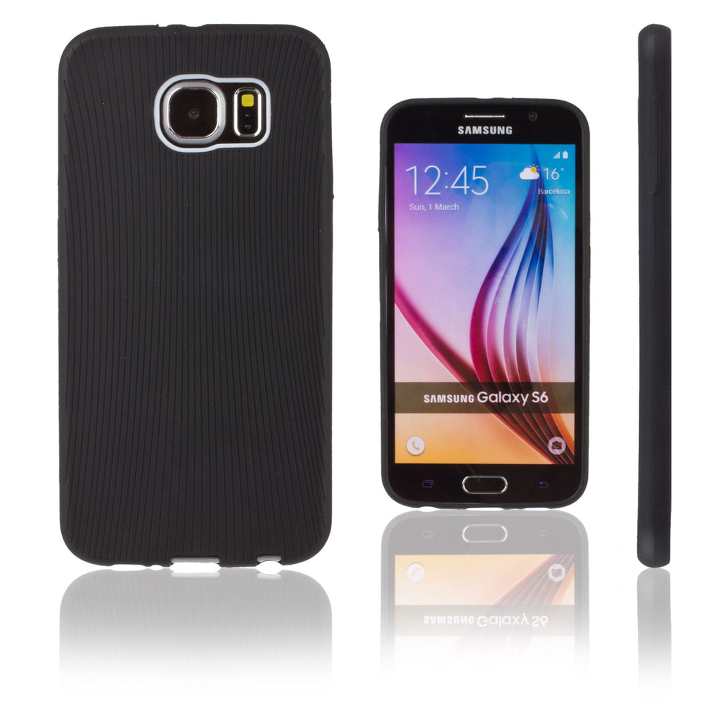 Xcessor Lines TPU Gel Hybrid Case for Samsung Galaxy S6 SM-G920. Black