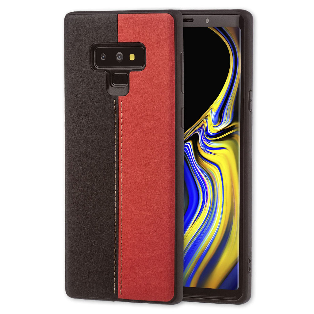 Lilware Zweifarbige Handyhülle aus PU-Leder für Samsung Galaxy Note 9. Rot / Schwarz