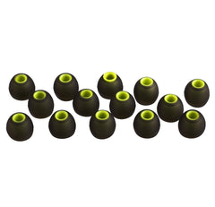 Xcessor (S) 7 Pairs (14 Pieces) of Silicone Replacement In Ear Earphone Small Size Earbuds. Bicolor. Small. Black / Green