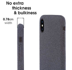 Lilware Soft Fabric Texture Plastic Phone Case for Apple iPhone XS Max - Navy