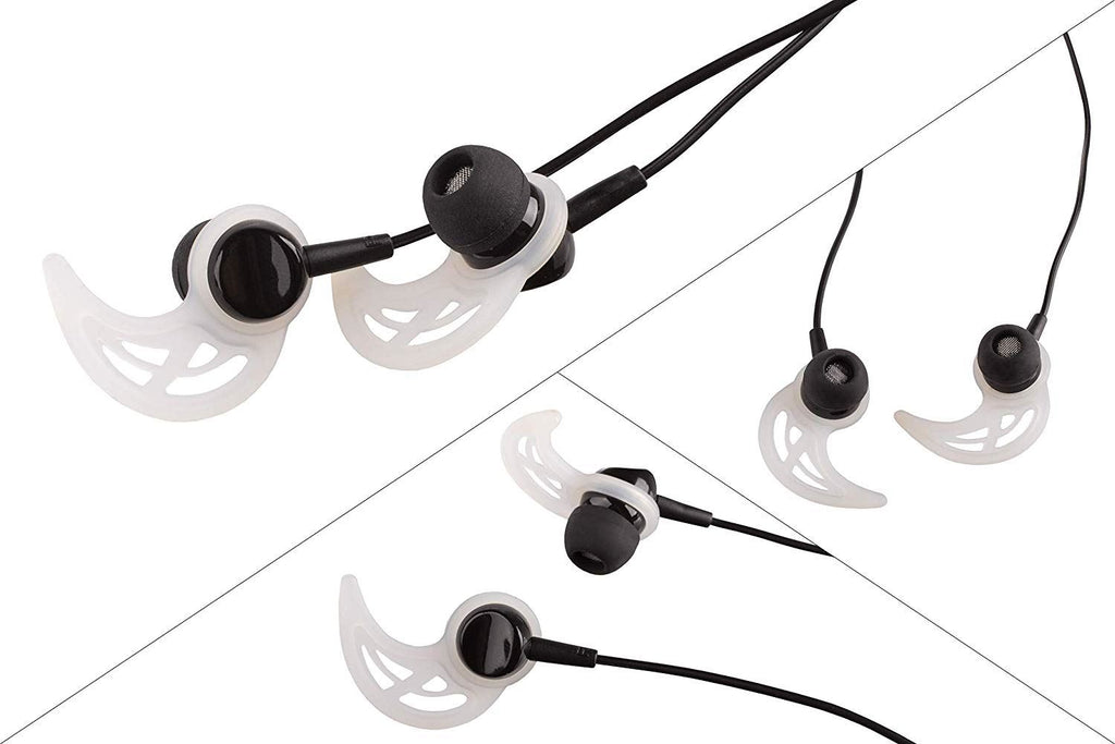 XCESSOR ★ 4 Pairs (8 Pieces) of Silicone Replacement Earhooks ★ Replacement Earhooks for Popular In-Ear Headphones. Transparent