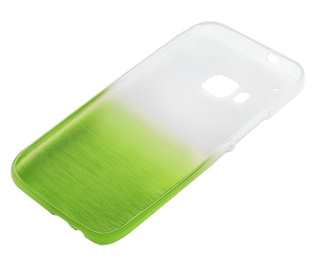 Xcessor Transition Color Flexible TPU Case for HTC One M9 (HTC One Hima). With Gradient Silk Thread Texture. Transparent / Green