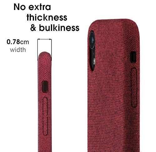 Lilware Soft Fabric Texture Plastic Phone Case for Apple iPhone XR - Berry Red