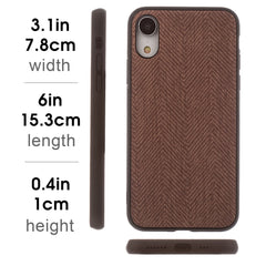Lilware Canvas Z Rubberized Texture Plastic Phone Case for Apple iPhone XR. Brown