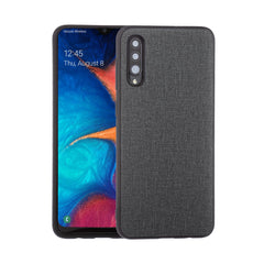 Lilware Canvas-Handyhülle aus gummiertem Kunststoff für Samsung Galaxy A50/A50S. Dunkelgrau