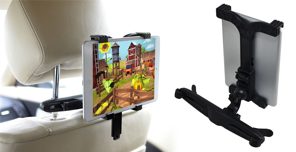 5 in 1 Lilware Universal Table / Headrest / Windscreen Flexible Gooseneck Clamp for Tablet / Apple iPad / iPad mini and Other Devices Within 7 – 10.1”. Adjustable Holder Arm With Fully 360° Degree Adjustable Rotating Mount. Black