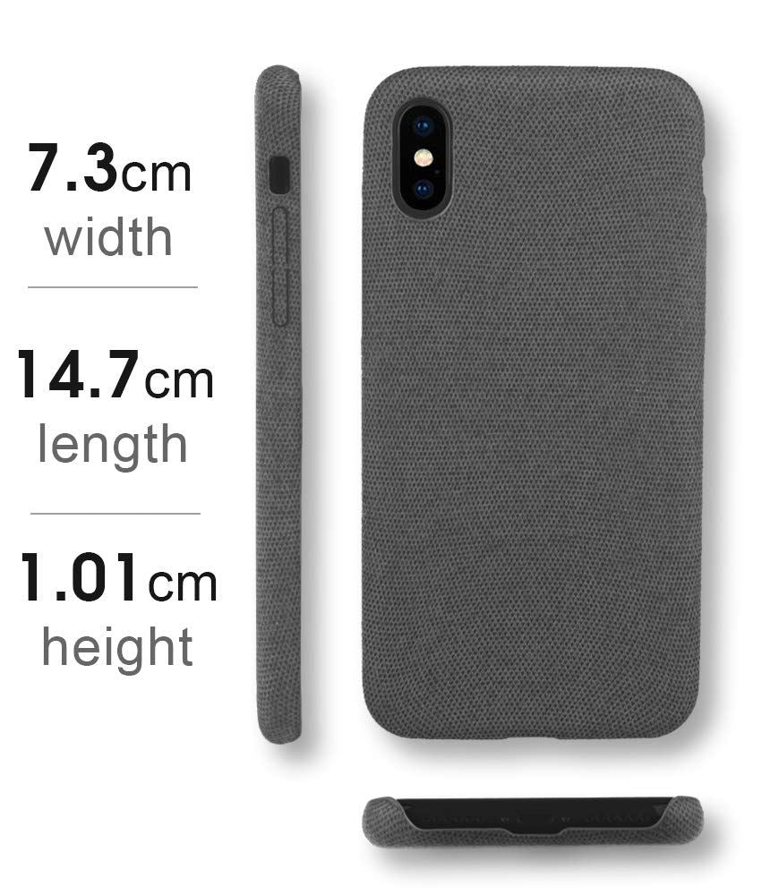 Lilware Soft Fabric Texture Plastic Phone Case for Apple iPhone X / iPhone XS - Grey