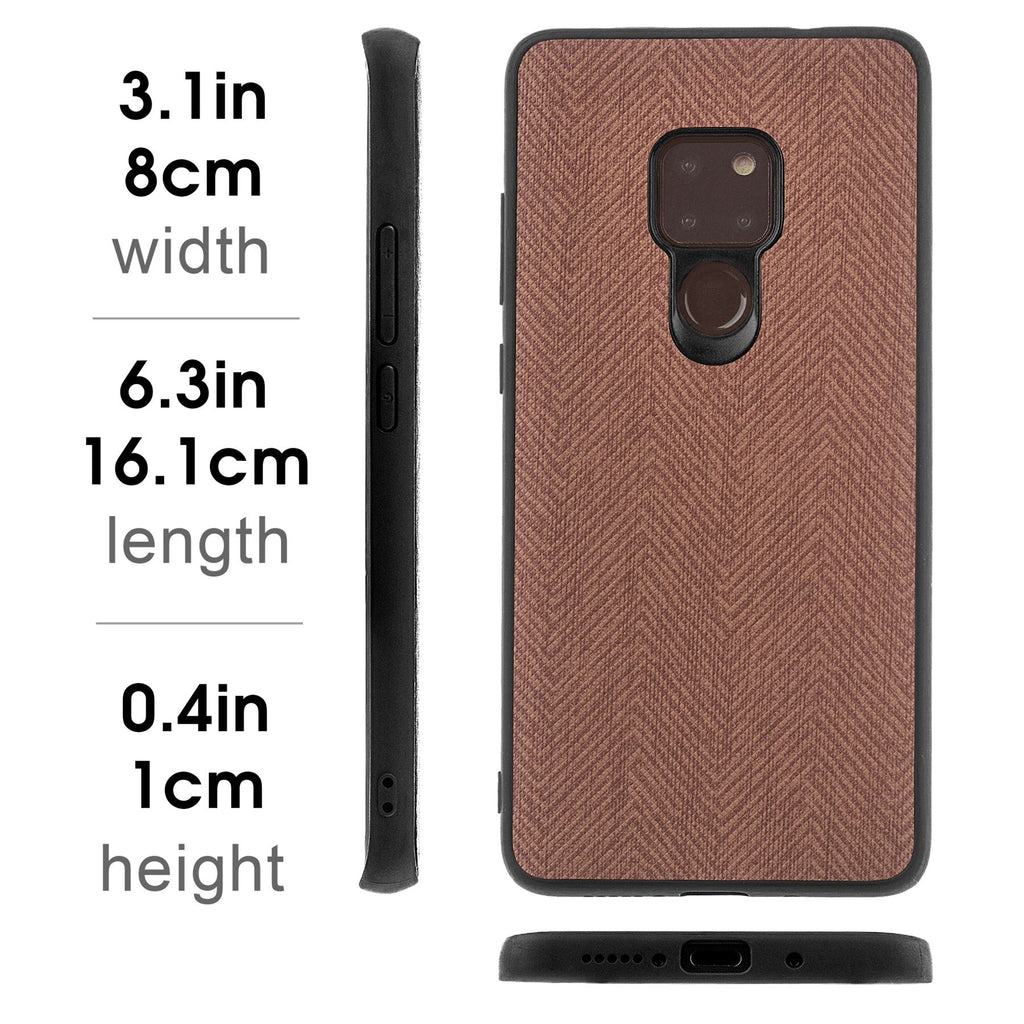 Lilware Canvas Z Rubberized Texture Plastic Phone Case Compatible with Huawei Mate 20. Brown