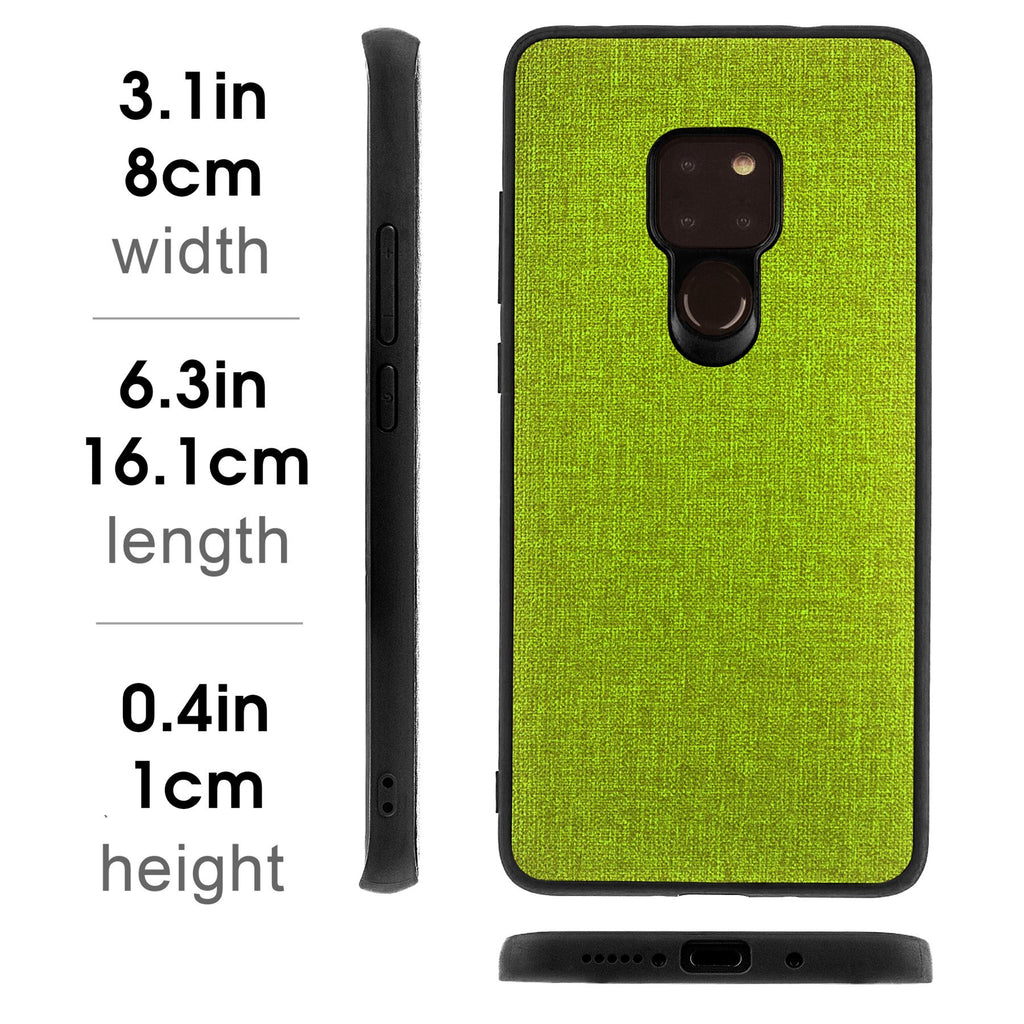 Lilware Canvas Rubberized Texture Plastic Phone Case Compatible with Huawei Mate 20. Green
