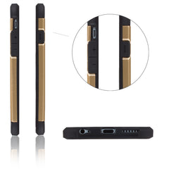 Lilware Angular Armor Hard Plastic Rugged Case Dual Layer Cover for Apple iPhone 6  6S. Gold / Black