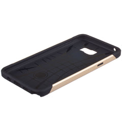 Lilware Angular Armor Hard Plastic Case for Samsung Galaxy Note 5. Rugged Dual Layer Protective Cover. Black / Golden Color