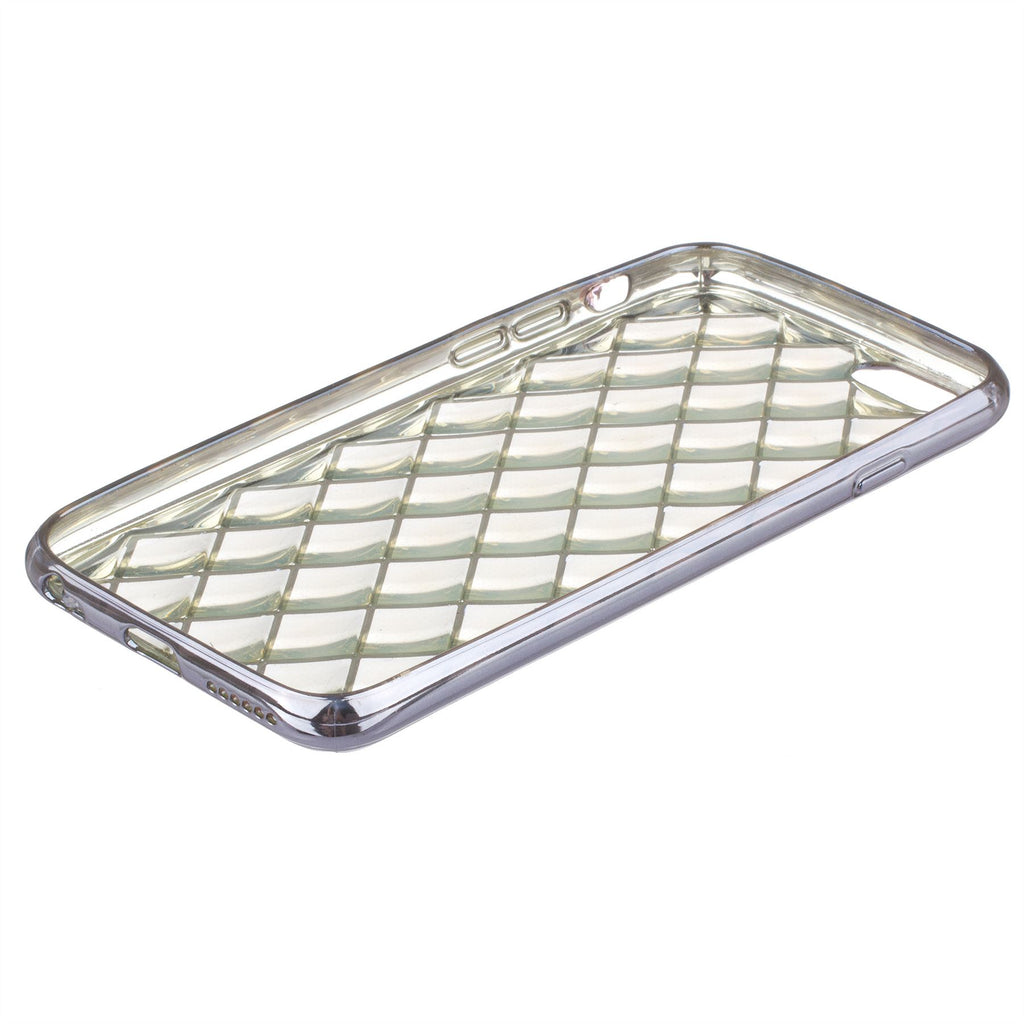 Xcessor Convex Checkered Glossy Flexible TPU case for Apple iPhone 6 Plus / 6S Plus. Transparent / Black