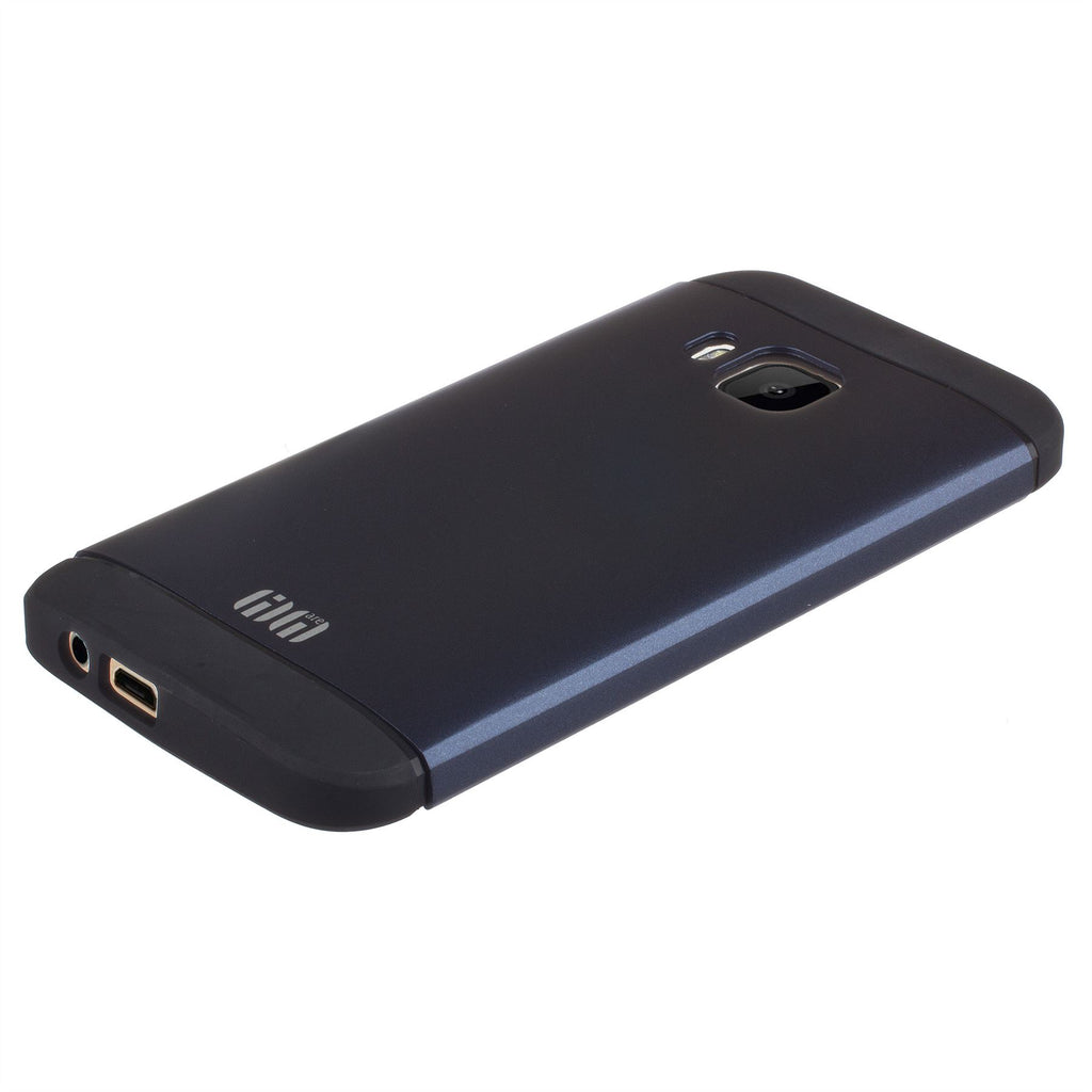 Lilware Angular Armor Hartplastikhülle für HTC One M9 (HTC One Hima). Robuste, zweilagige Schutzhülle. Schwarz / Dunkelblau