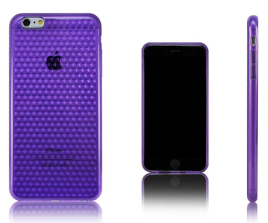 Xcessor  Diamond - Flexible TPU Gel Case For Apple iPhone 6 Plus. Purple / Transparent