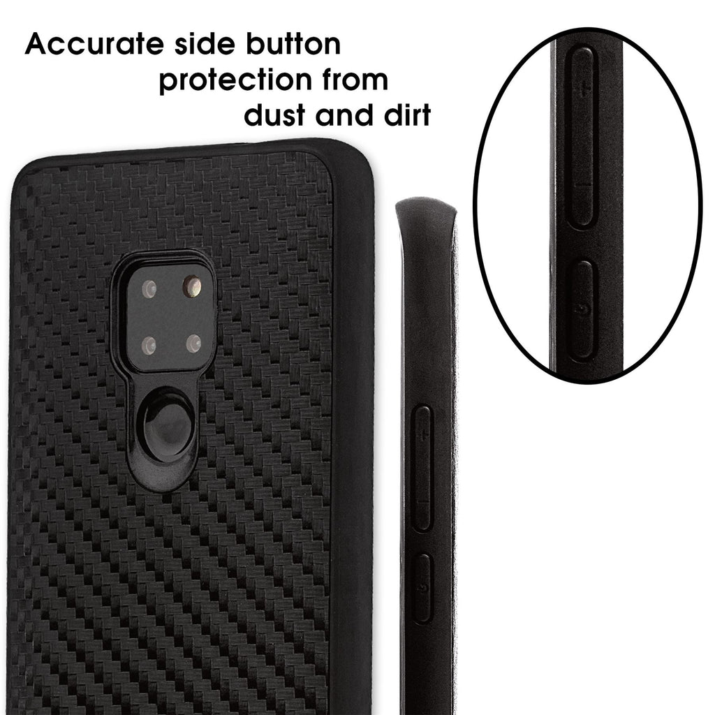 Lilware Carbon Texture Plastic Phone Case Compatible with Huawei Mate 20. Black