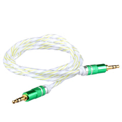 Lilware Braided Woven Fabric Transparent PVC Jacket 0.9M Aux Audio Cable 3.5mm Jack Male to Male Cord For Multimedia Devices - Green