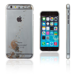 Xcessor Golden Butterfly Glossy Flexible TPU case for Apple iPhone 6 / 6S. Transparent / Golden Color