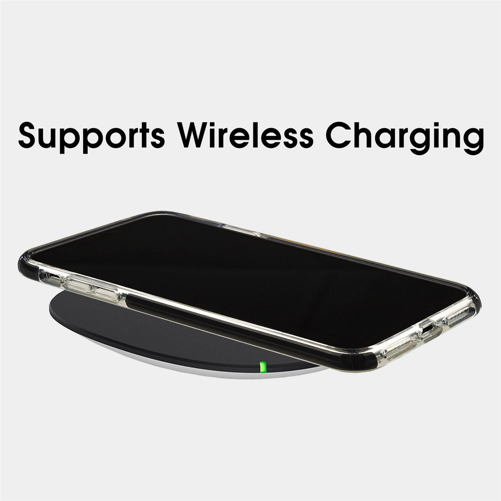 Xcessor Clear Hybrid TPU-Telefonhülle für Apple iPhone XS Max. Mit stoßdämpfender innerer Gummischicht an den Kanten. Klar / Schwarz