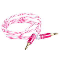 Lilware Braided Woven Fabric Transparent PVC Jacket 0.9M Aux Audio Cable 3.5mm Jack Male to Male Cord For Multimedia Devices - Red