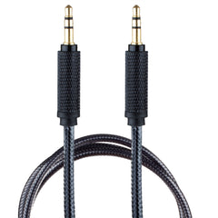 Lilware Braided Nylon Transparent PVC Jacket 1M Aux Audio Cable 3.5mm Jack Male to Male Cord For Multimedia Devices - Black