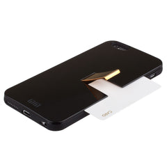 Lilware Armor Hard Plastic Case for Apple iPhone 6 Plus and 6S Plus. Glossy Dual Layer Protective Cover With Kickstand and Credit / Business Card Secret Slot. Black