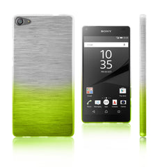 Xcessor Transition Color Flexible TPU-Hülle für Sony Xperia Z5 Compact. Mit Farbverlauf-Seidenfadenstruktur. Transparent / Grün
