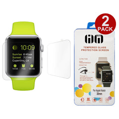 2 x Lilware Tempered Glass Screen Protector for Apple Watch 38 mm. Two Glass Protectors Included. Extremely Durable and Anti-Scratch Front Screen Protector. Transparent