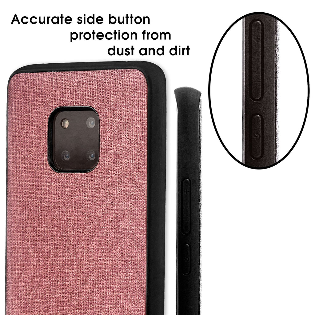 Lilware Canvas Rubberized Texture Plastic Phone Case Compatible with Huawei Mate 20 Pro. Pink