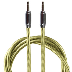 Lilware Metallic 35In (90 cm) Aux Audio Cable 3.5mm Jack Male to Male Cord For Multimedia Devices - Gold