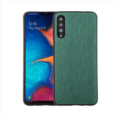 Lilware Canvas Z Handyhülle aus gummiertem Kunststoff mit Textur für Samsung Galaxy A50/A50S. Grün