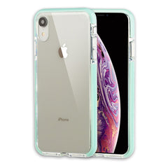 Xcessor Clear Hybrid TPU Phone Case for Apple iPhone XR. With Shock Absorbing Inner Rubber Layer on the Edges. Clear / Mint