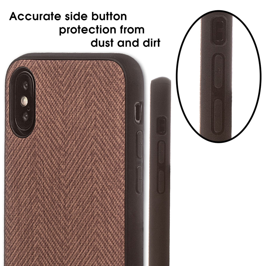 Lilware Canvas Z Rubberized Texture Plastic Phone Case for Apple iPhone XS. Brown