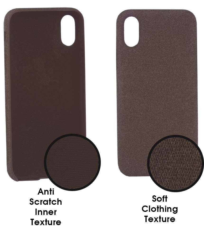 Lilware Soft Fabric Texture Plastic Phone Case for Apple iPhone XS Max - Brown