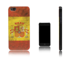 Xcessor Schutzhülle im Vintage-Look mit spanischer Flagge für iPhone 5 und 5S. Dünnes und leichtes Design. Spanien