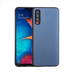 Lilware Canvas X Fabric Texture Plastic Phone Case for Samsung Galaxy A70/A70S. Blue