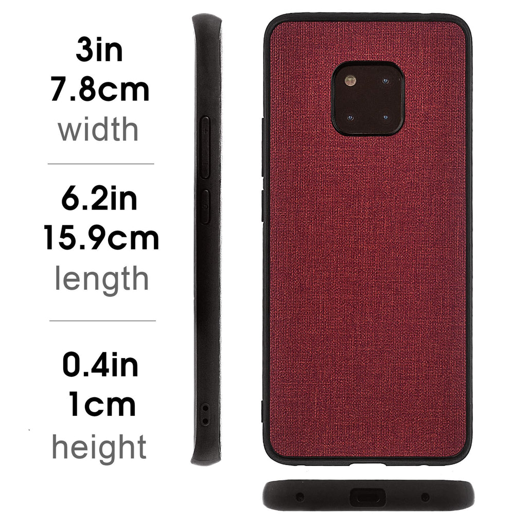 Lilware Canvas Rubberized Texture Plastic Phone Case Compatible with Huawei Mate 20 Pro. Red