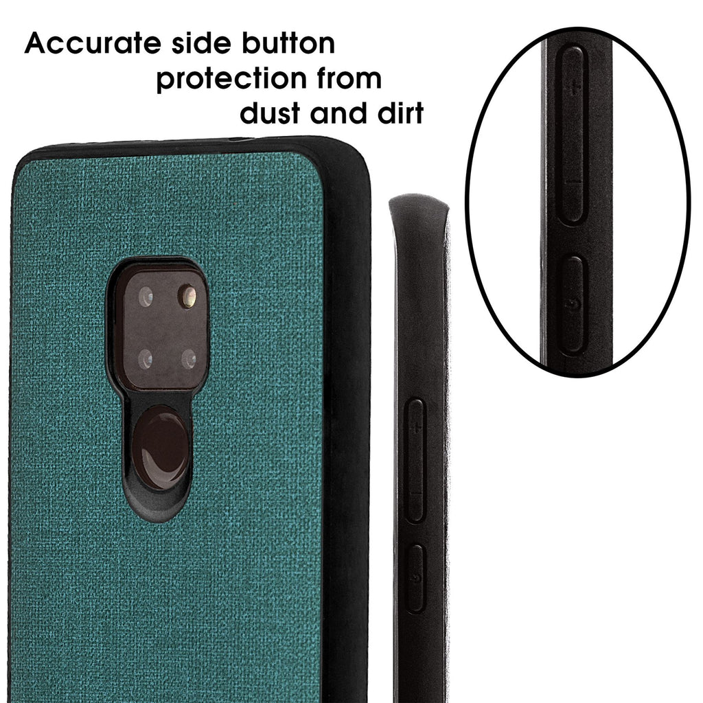 Lilware Canvas Rubberized Texture Plastic Phone Case Compatible with Huawei Mate 20. Greenish Blue