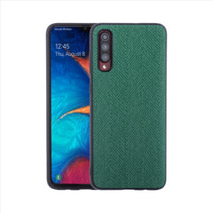 Lilware Canvas Z Handyhülle aus gummiertem Kunststoff mit Textur für Samsung Galaxy A70/A70S. Grün