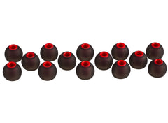 Xcessor (L) 7 Pairs (14 Pieces) of Silicone Replacement In Ear Earphone Large Size Earbuds. Bicolor. Black / Red