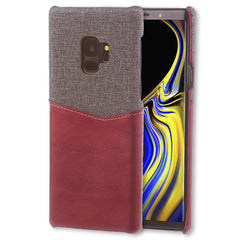 Lilware Card Wallet Kunststoff-Telefonhülle für Samsung Galaxy S9. Stofftextur und PU-Leder-Schutzhülle mit Ausweis-/Kreditkartenfach. Rot