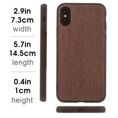 Lilware Canvas Z Rubberized Texture Plastic Phone Case for Apple iPhone XS. Brown